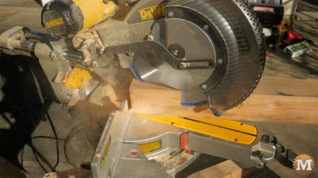 angle cut supports on miter saw