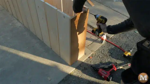attach plywood end