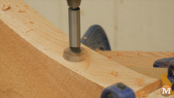 countersink bolt holes in braces on the drill press