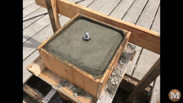 poured concrete piers curing