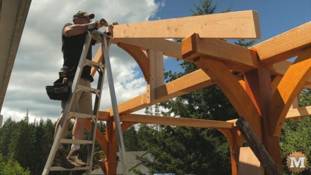 installing Douglas fir rough sawn rafters