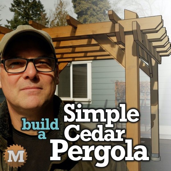 Cedar pergola in a backyard or patio