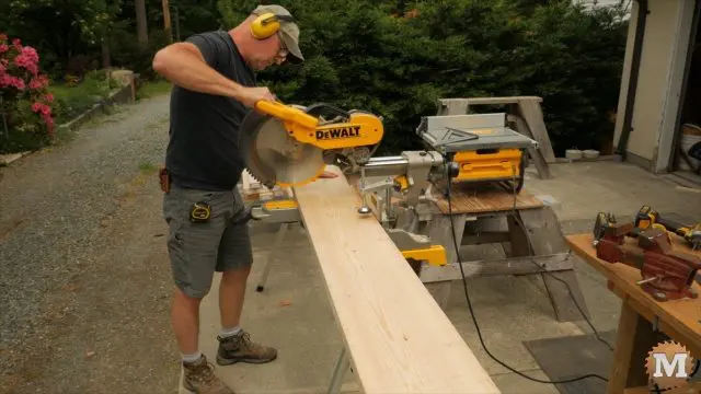 miter saw cutting form parts to length