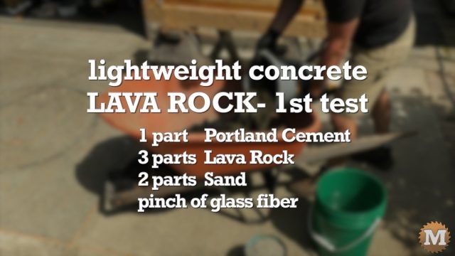 Lava Rock Concrete - 1st Test