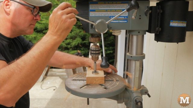 using a drill press for this step