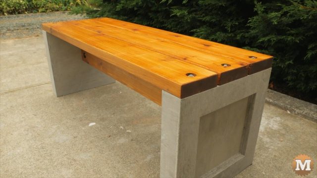 the final concrete garden bench