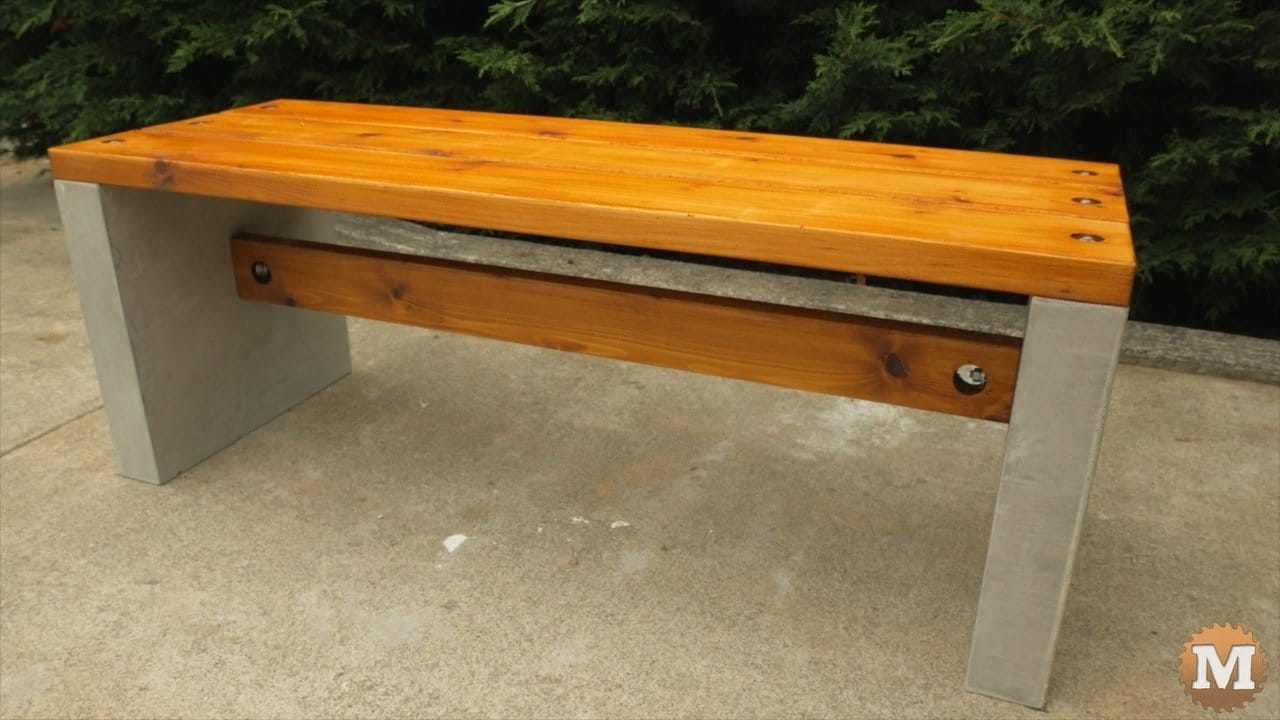 Outdoor Wooden And Concrete Garden Bench DIY Plans Park Bench Seat ...