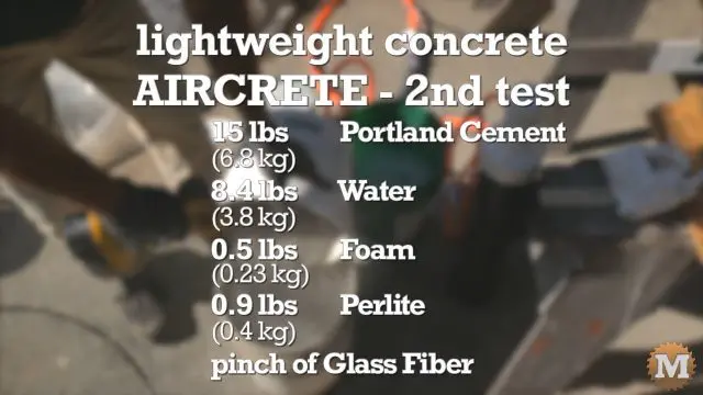 aircrete concrete lightweight recipe