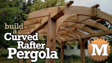 YouTube Thumbnail build a Curved Rafter Pergola - MAN about TOOLS