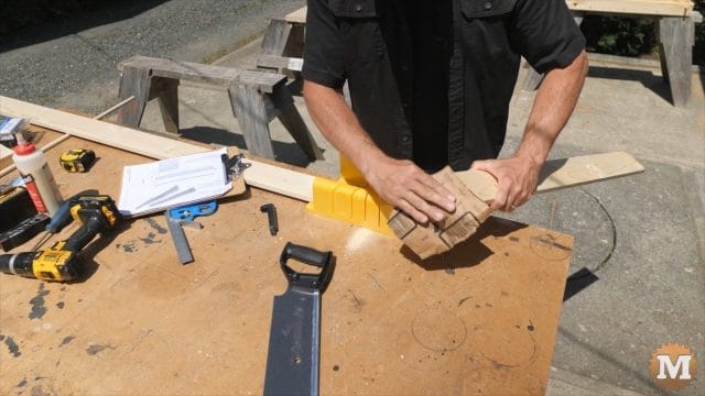 Cutting the sides and ends of the form with simple tools