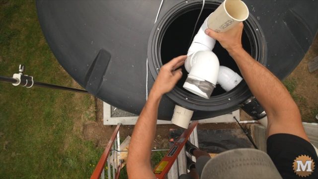 Installation and plumbing a Rainwater Harvesting Collection Tank for drip irrigation during a drought