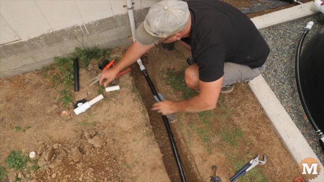 Installation and plumbing a Rainwater Harvesting Collection Tank for drip irrigation during a drought