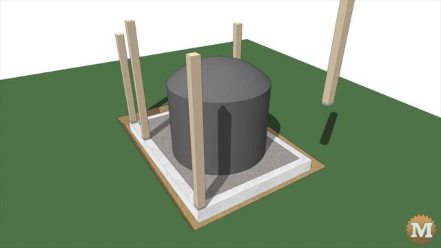 animation showing the assembly of tank surround