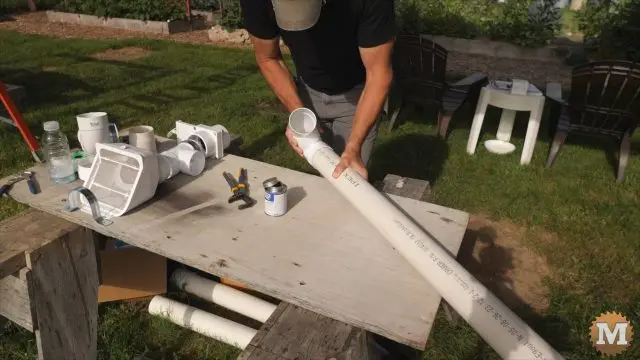 assemble and instal the calming inlet pipe in the rainwater tank