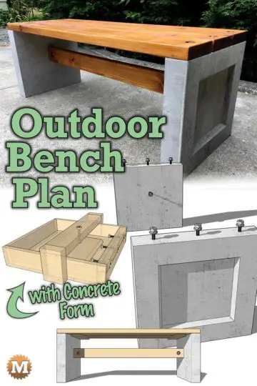 DIY Concrete Garden Bench
