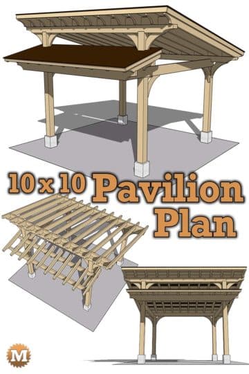 Timber Frame Style Pavilion Plan for Garden or Patio