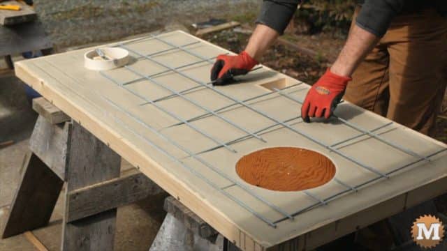 Cast your own Concrete Countertop for a Potting Bench with a Galvanized Corrugated Metal Roof