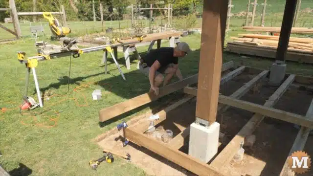 Fitting rim joist to low profile deck frame