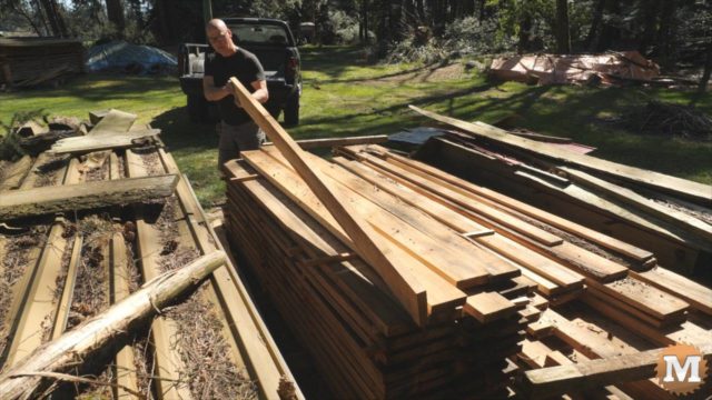 Selecting air-dried Grand Fir boards for deck project