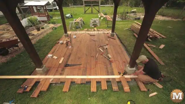 Cutting ends of deck boards
