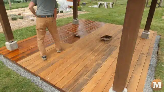 Stained Low Profile Floating Deck Boards
