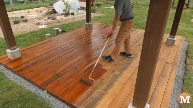 Stained Low Profile Floating Deck Boards