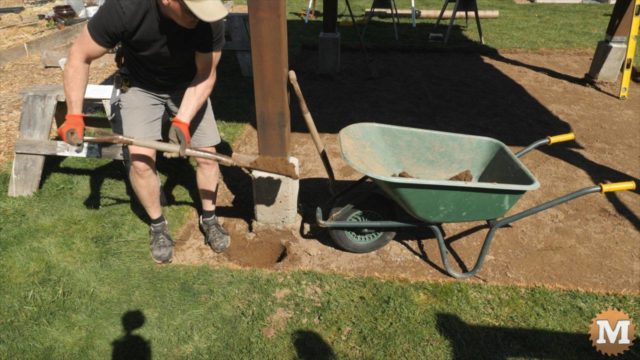 Digging shallow holes for deck foundation