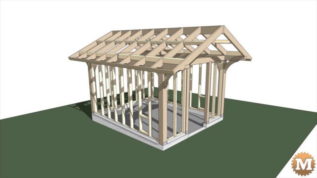 Sketchup Model of Post and Beam Greenhouse roof rafters