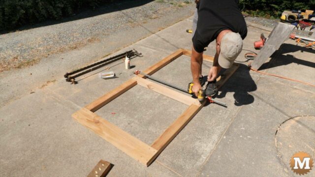 Assembling a cedar greenhouse door