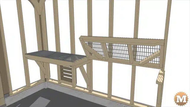 Animation of the greenhouse shelves showing the original folding idea