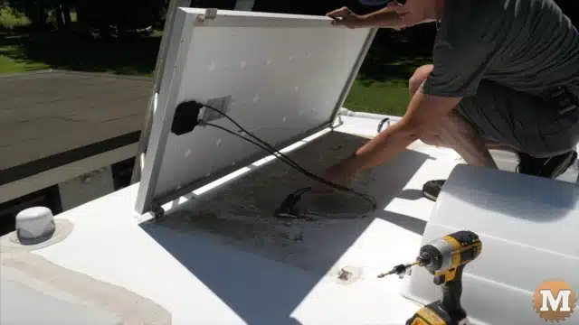 Removing stock solar panel that came with the camper