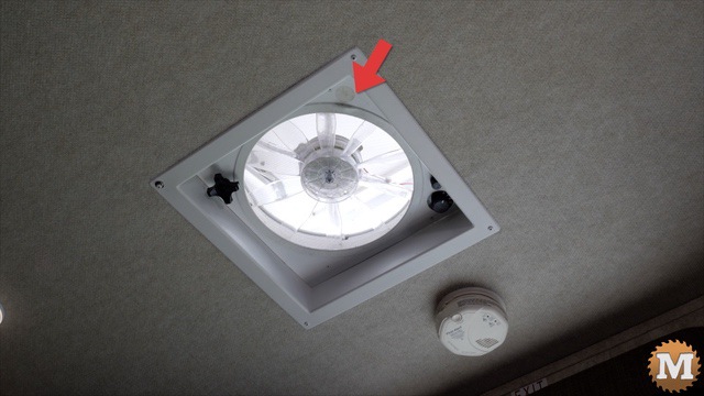 ideal location for a thermostat in a rv vent fan housing