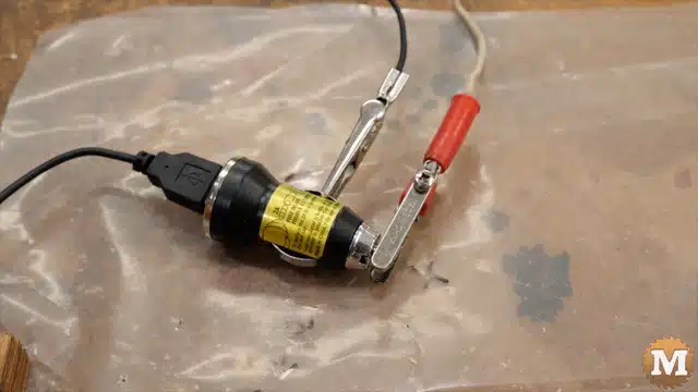 a 5 volt USB fan was used in this 12 volt test setup with this cigarette lighter power converter