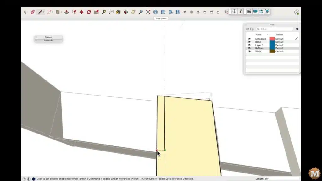 Sketchup 3D modelling of a simple firewood drying shed