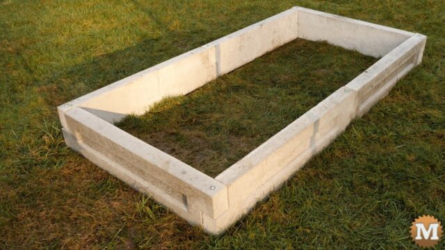 assembled 3 foot by 6 foot concrete raised garden bed