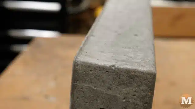 an edge on the concrete casting caused by the corner radii on the vacuum formed mold