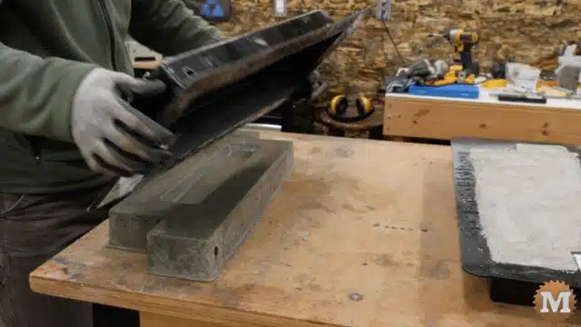 unmolding a poured concrete casting that's 24" long