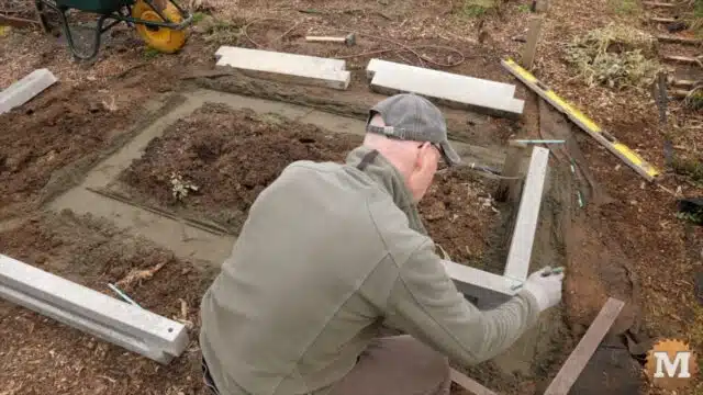 pinning the corner of the walls together with rebar